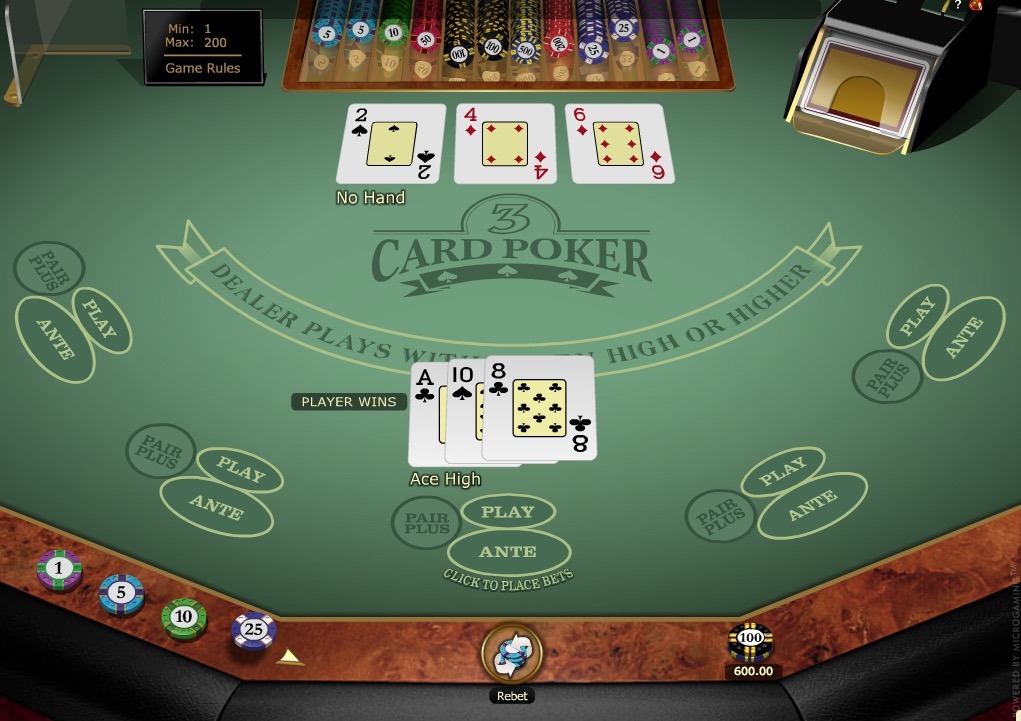 3 Card Poker Gold Series Online