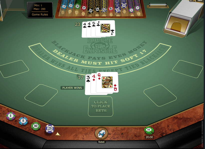 Double Exposure Blackjack Online