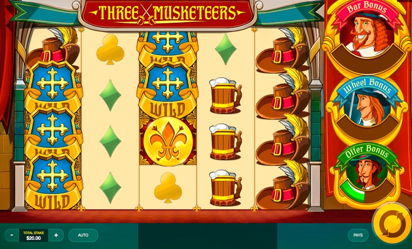 Three Musketeers Slot Machine Online