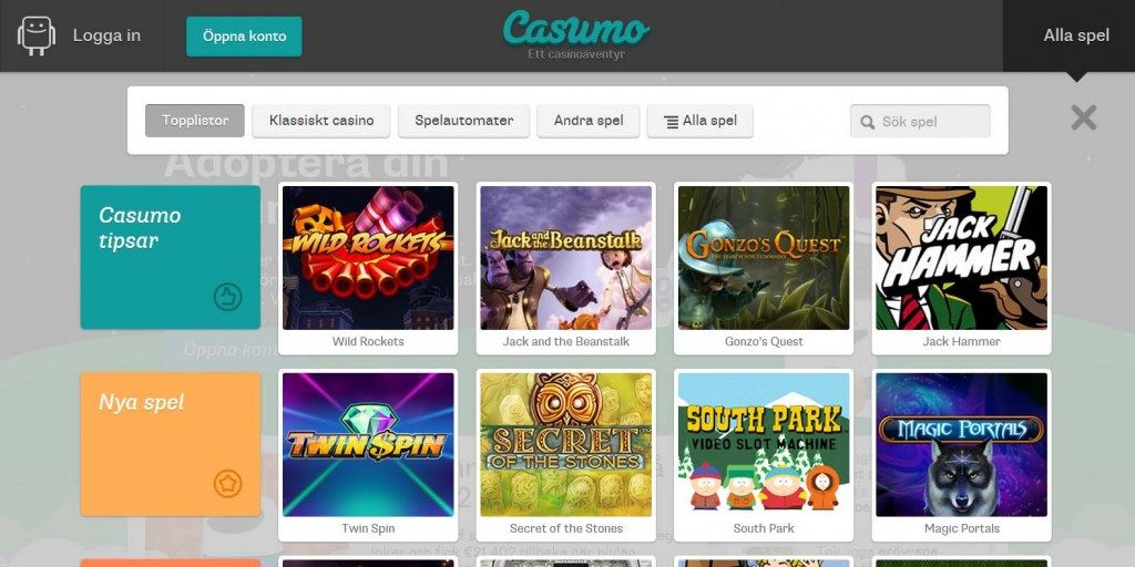 Casumo Casino Review Screenshot