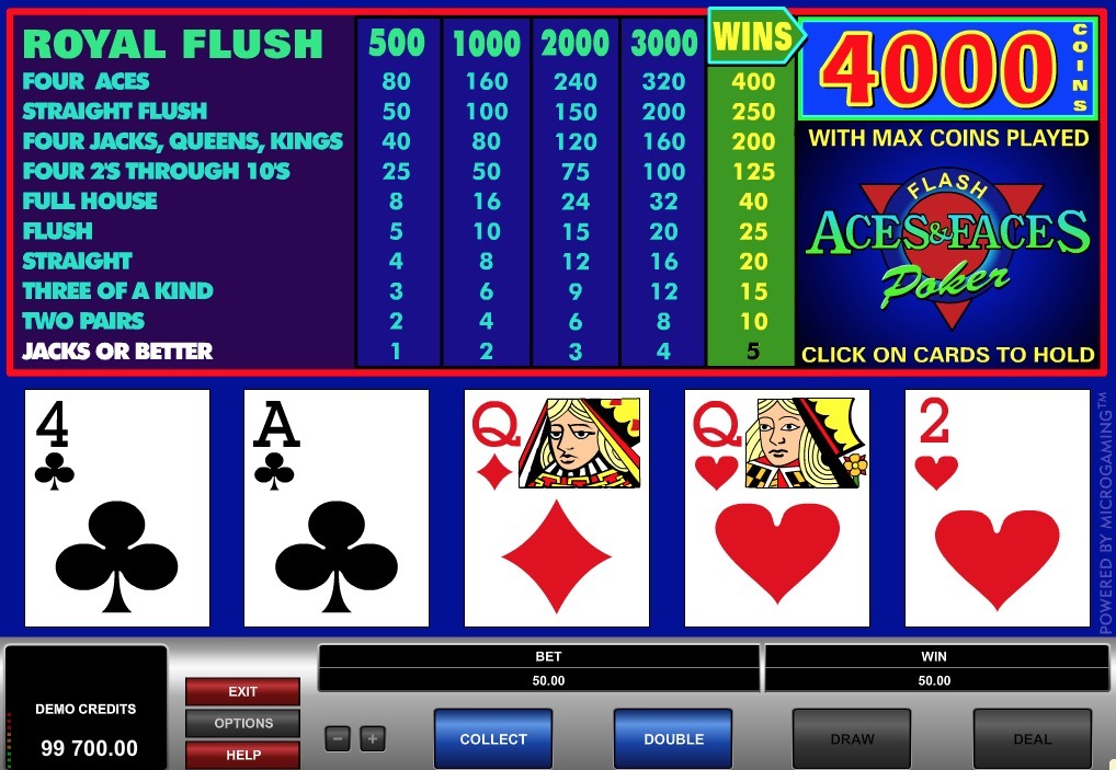 Aces & Faces Poker Play Now.Aces & Faces Poker is a video poker machine that was popular in the s and s.It is a one-of-a-kind video poker version based on the hugely popular game of Jacks or Better, with a few modifications affecting mainly the payouts.