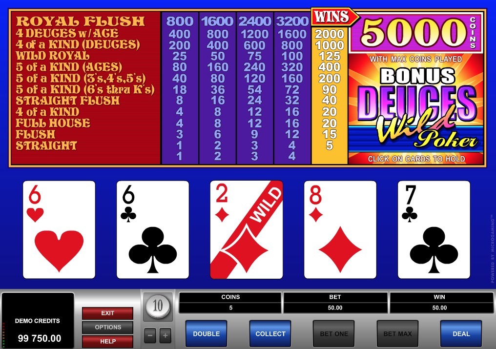 Bonus Deuces Wild Poker Online