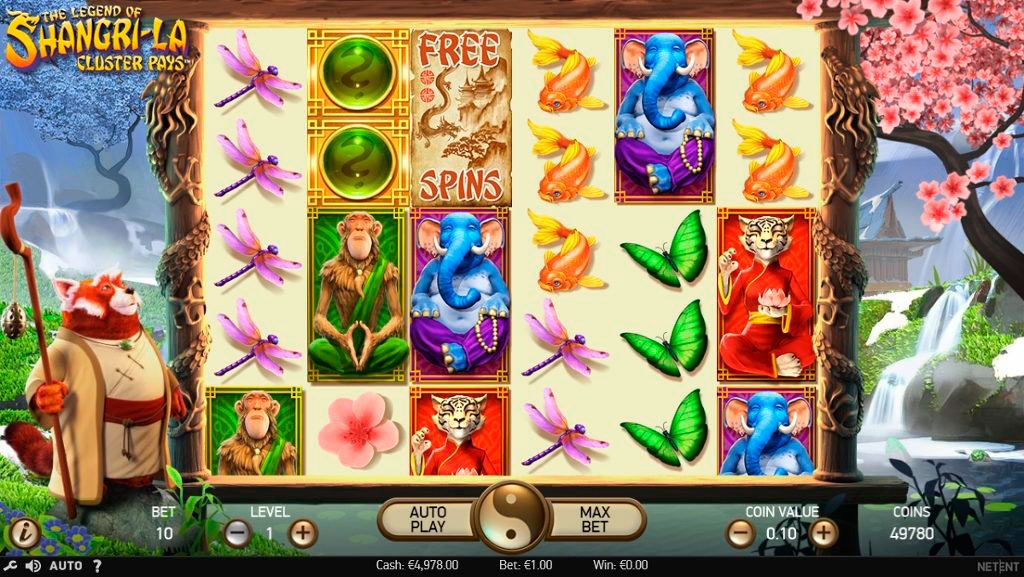 The Legend Of Shangri-La Cluster Pays Slot Machine Reviews