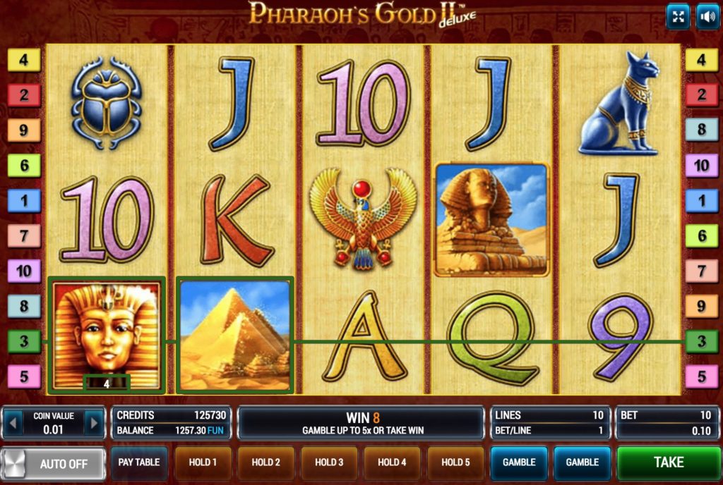 Pharaoh`s Gold II Deluxe Slot Machine Review